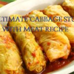 Cabbage stuffed with meat, showcasing the deliciously cooked dish.