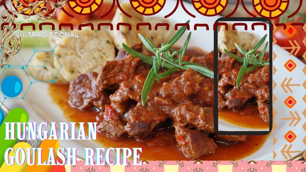 A hearty bowl of Hungarian goulash with tender beef, potatoes, and paprika, garnished with fresh parsley and served with crusty bread.