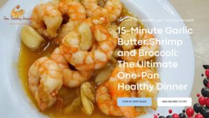 Garlic butter shrimp and broccoli cooked in one pan, a quick and healthy dinner recipe ready in 15 minutes.