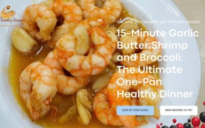 Garlic butter shrimp and broccoli cooked in one pan, a quick and healthy dinner recipe ready in 15 minutes.