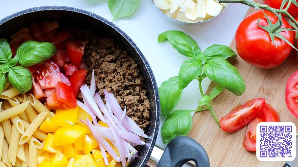 A beautifully plated gourmet dish featuring fresh, vibrant ingredients with a sophisticated presentation that highlights color and texture.