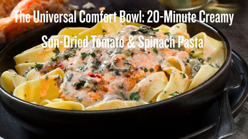 the universal comfort bowl 20 minute creamy sun dried tomato & spinach pasta the universal comfort bowl 20 minute creamy sun dried tomato & spinach pasta